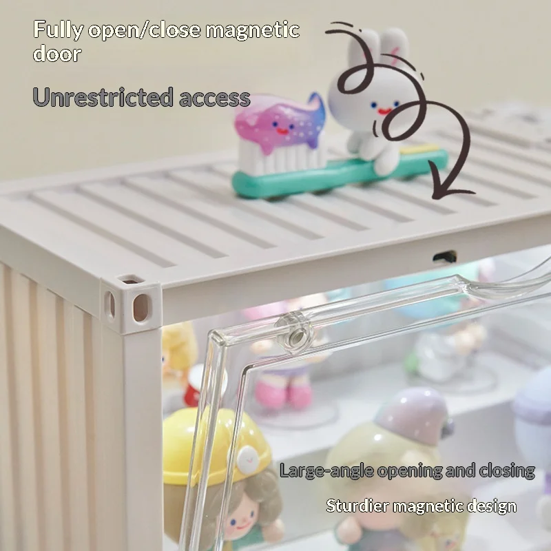 ブラインドボックスディスプレイケース透明プラスチック磁気ドア積み重ね可能大容量人形フィギュア寝室リビングルームの装飾
