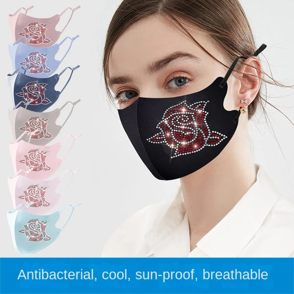 New Breathable Diamond Masks Anti-UV Washable Sunscreen Mask Skin-Friendly Reusable Riding Face Mask Women Men