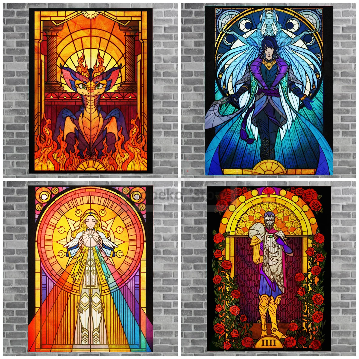 Vitrail League of ATIONS End Rick Poster, Aphelios, Lux, Jhin, Smoder Prhonneur, Canvas Wall Art, Manage Home Room, Game Decor