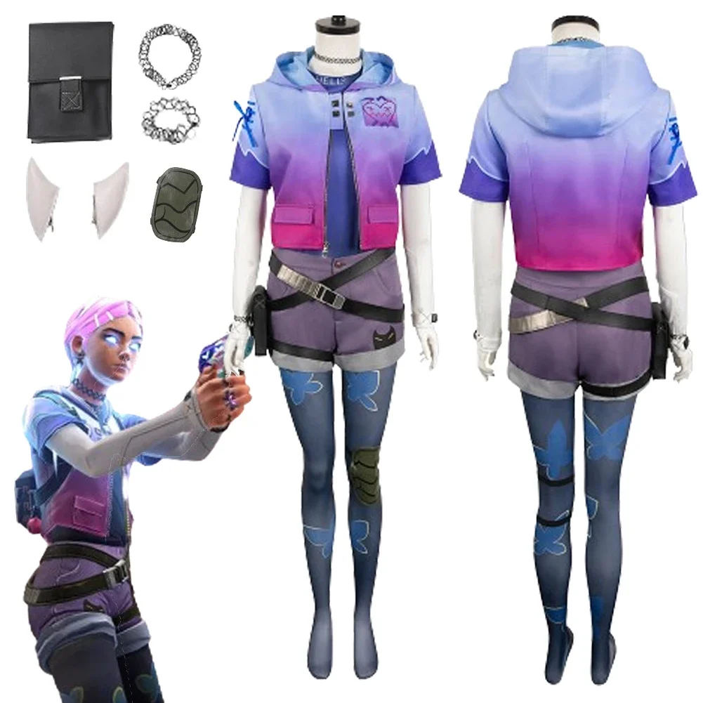 Butterfly Clove Cosplay Fantasy Suits Game Valorant Costume Disguise Adult Women Roleplay Fantasia Outfits Female Halloween