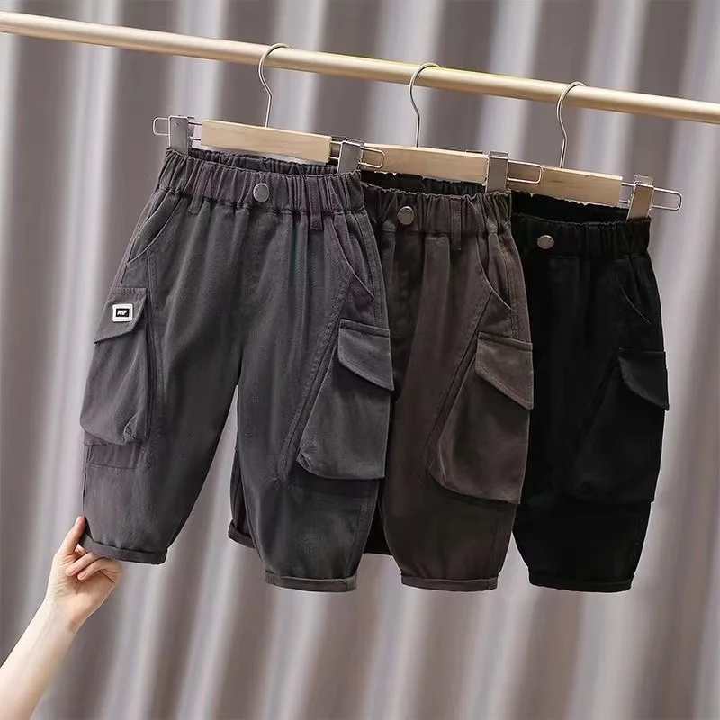 

Boys' Pants Spring and Autumn 2024 New Stylish Baby Children's Cool and Cool Trendy Boys' Workwear Casual Pants