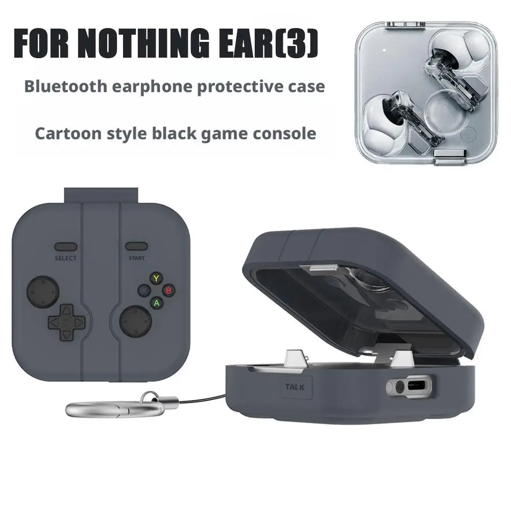 

Silicone Protective Case For Nothing Ear(3) Bluetooth Earphone Case Cartoon Game Console Shockproof Case With Keychain