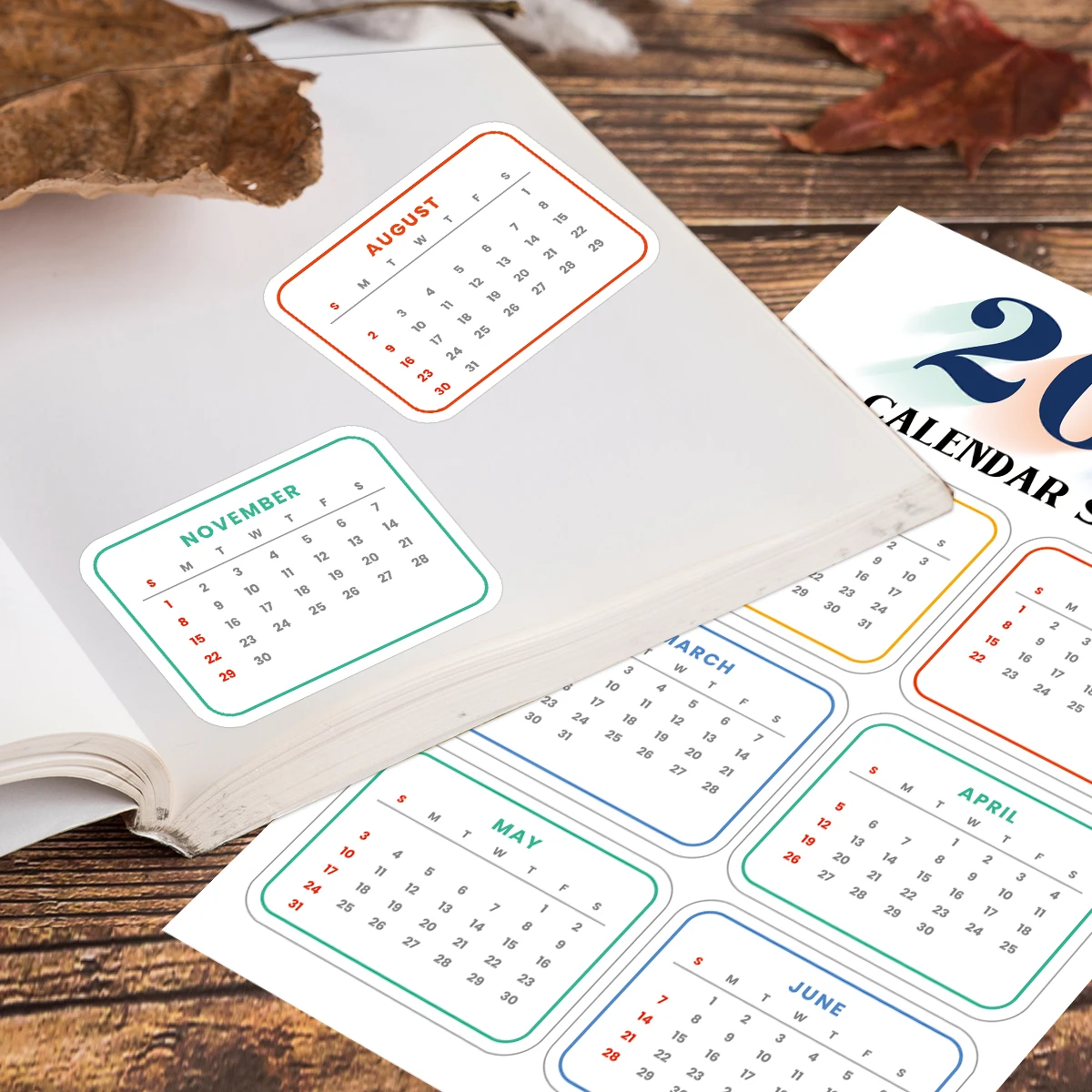 2 قطعة 2026 ملصقات التقويم ، لتخطيط مذكرات مجلة القصاصات الشهرية ، ملصقات الزخرفية لتنظيم المنزل والمكتب والمدرسة #5