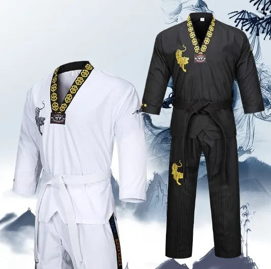 Dobok Taekwondo Do Taekwondo Uniform demonstracyjny z dekoltem w szpic, szkoła gimnastyczna Karate dla dzieci i 2023 haftowania dla dorosłych