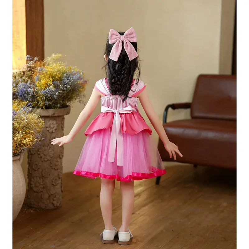 Peach Princess Dress For Girl Halloween Cosplay Costume Children Stage Performance Fancy Clothes Kids Carnival Party Outfits