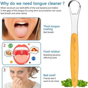مكشطة لسان من الفولاذ المقاوم للصدأ مع حقيبة سفر محمولة منظف اللسان المعدني فرشاة فموية سهلة التنظيف لتقليل رائحة الفم الكريهة أفضل 8 صندوق مكشطة لسان مبيعا - رقم 1