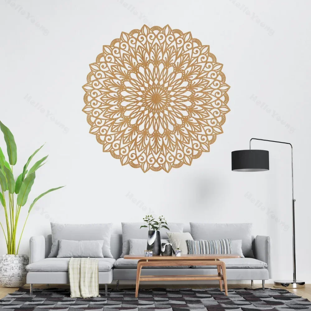 1 PC Gorgeous Metal Mandala - Ideal Metal Wall Art Decor for Interior,with Flower Elements and Mandala Pattern,Metal Wall Panell