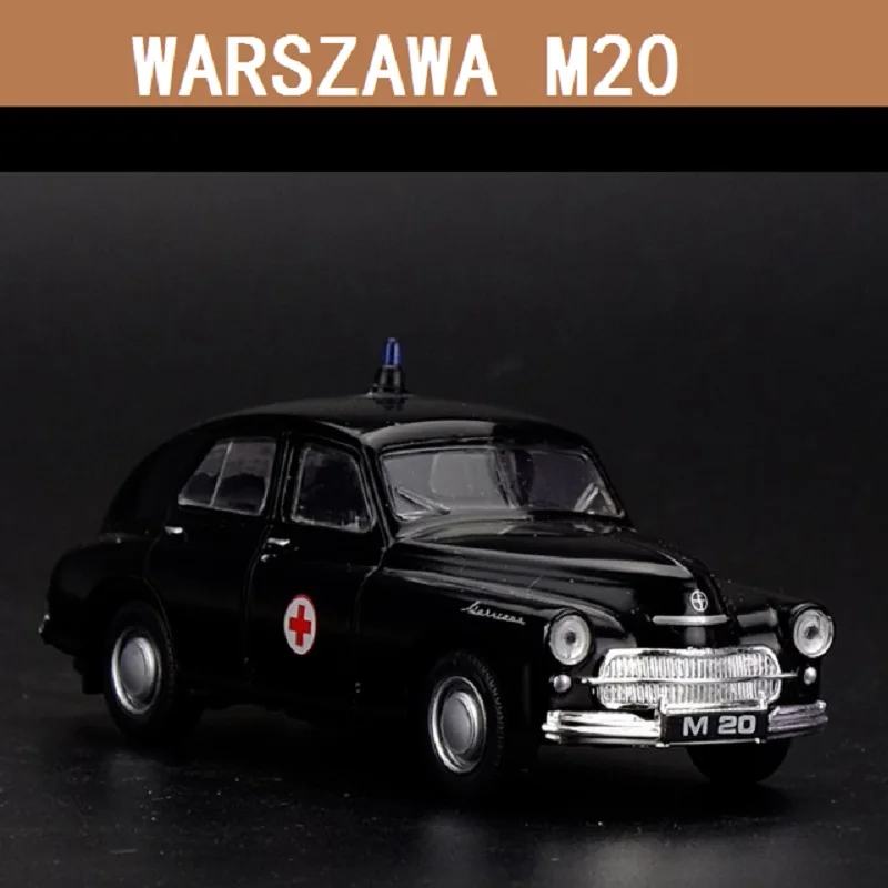 1:43 Model Car Warsaw Bubble GAZ M20 POBEDA Ambulance Alloy Motor Wheel Move Desk Collection Birthday Gift WARSZAWA Boy Toy 1pc