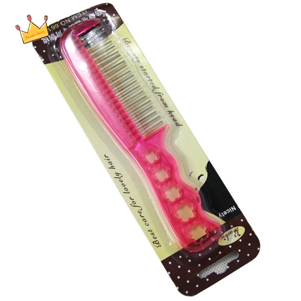 

Модная антистатическая расческа для париков с металлическими зубьями для женщин, инструмент для укладки париков