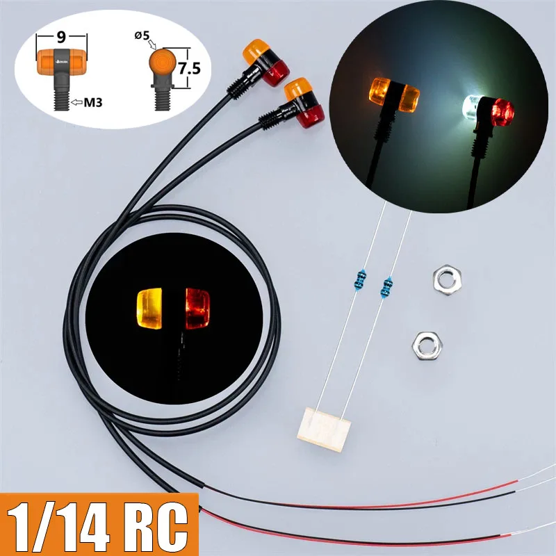 1:14th Scale side Lights Two-color Position Lamp for Tamiya RC Dump Truck for SCANIA 770S R620 for VOLVO FH16 ACTROS AROCS Car