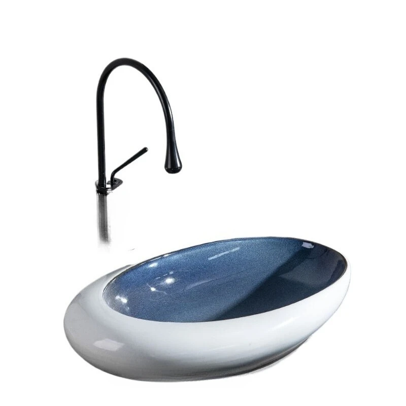 

Ceramic outdoor sink basin basin basin hand wash oval bathroom sink household