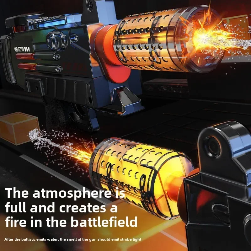 Elektrisch waterpistoolspeelgoed met flare-vlamlichten Automatische kinderwatermachine Spatten buitenstrandspeelgoed voor kinderen Jongen cadeau
