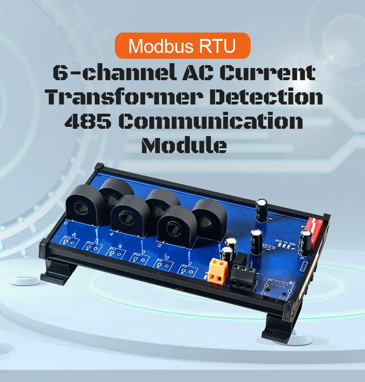 oshangming-6チャンネルac電流変圧器検出ac電流取得モジュール（rs485-lan-modbus-rtu-tcp付き）
