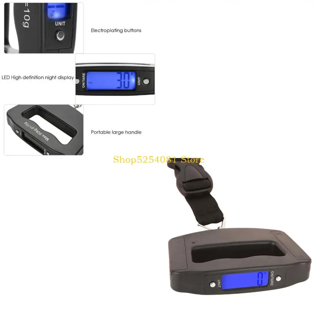 AXYC Compacted Plastic Hand Scale With Tare Function And LED Backlight For Travel