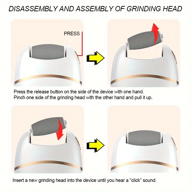 2/4/6/8pcs Electric foot scrubber replacement roller head, foot exfoliator for removing dead skin, to remove hard skin view 4