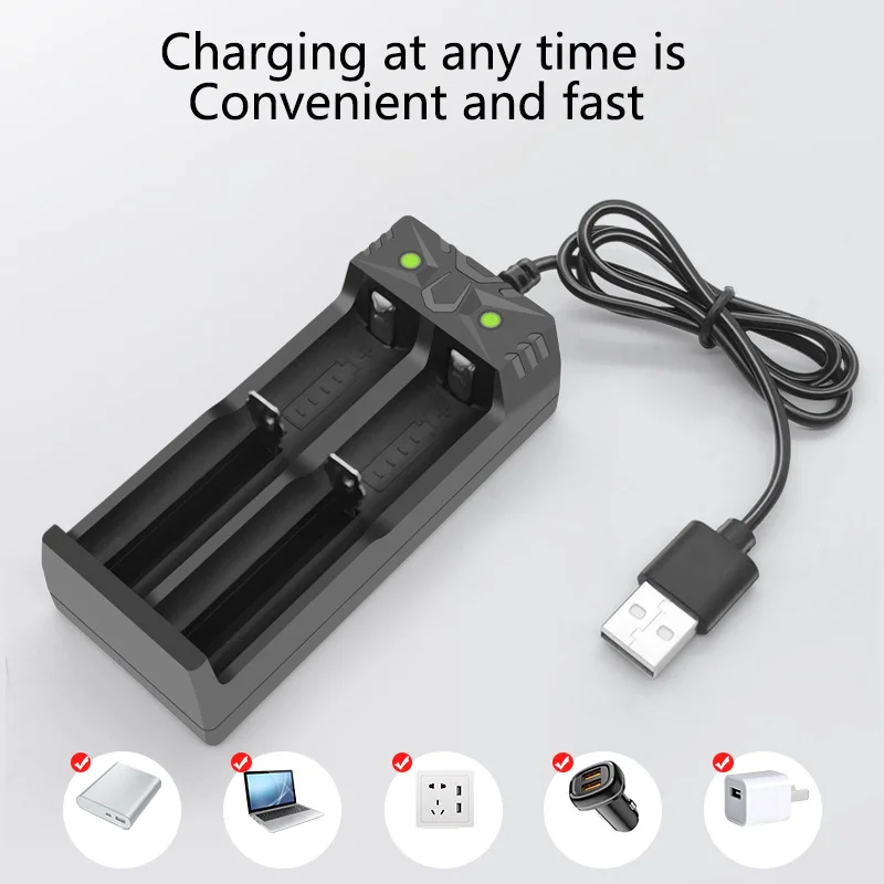 Зарядное устройство для аккумуляторов 18650, 18500, 18490, USB-зарядка, 2 слота, 4,2 в, перезаряжаемое литиевое зарядное устройство для аккумуляторов 16340, 14500