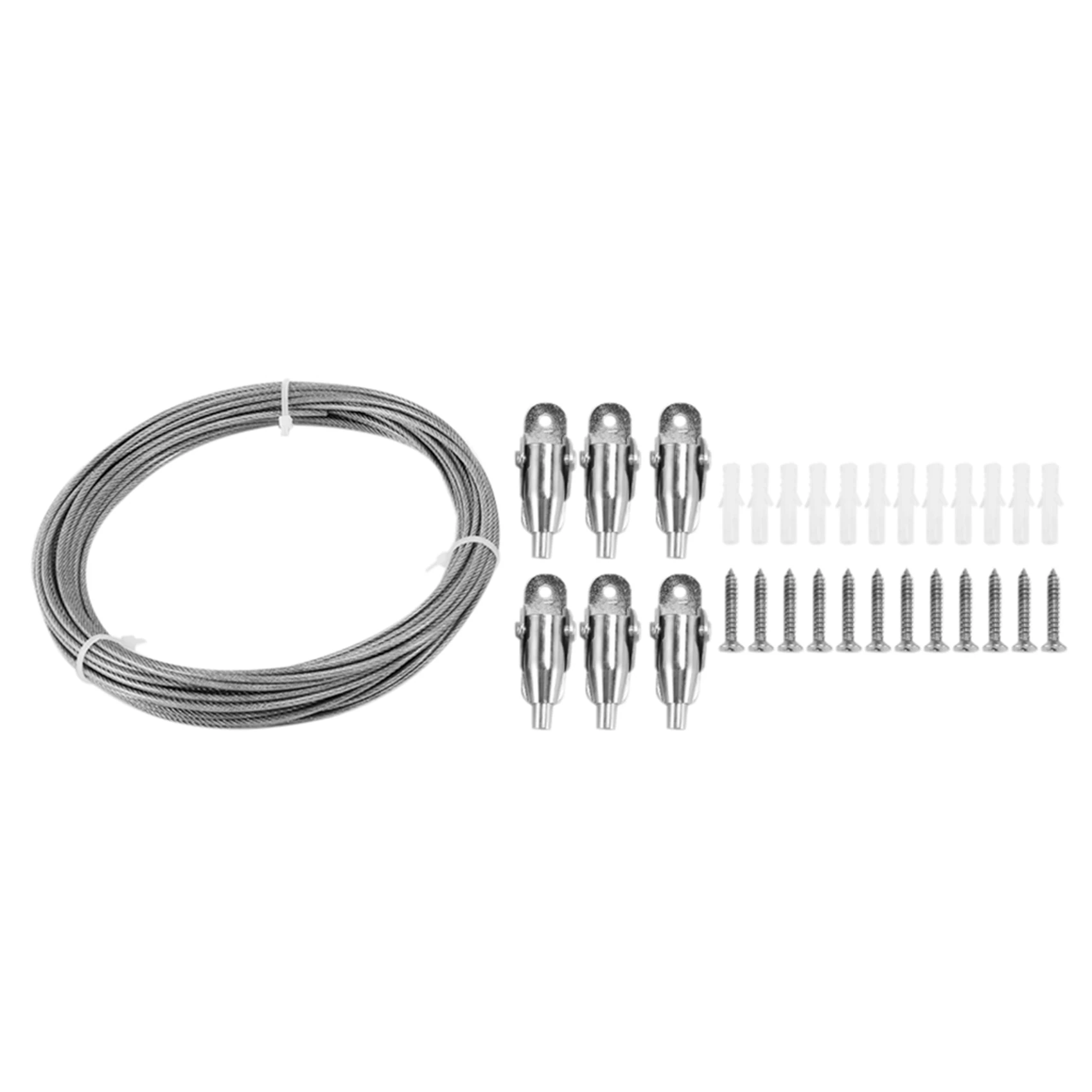 [Y39A]10M Stainless Steel Wire Rope PVC Coated Steel Cable Adjustable Curtain Rope Lamp Suspension Picture Wire for Hanging - view 2