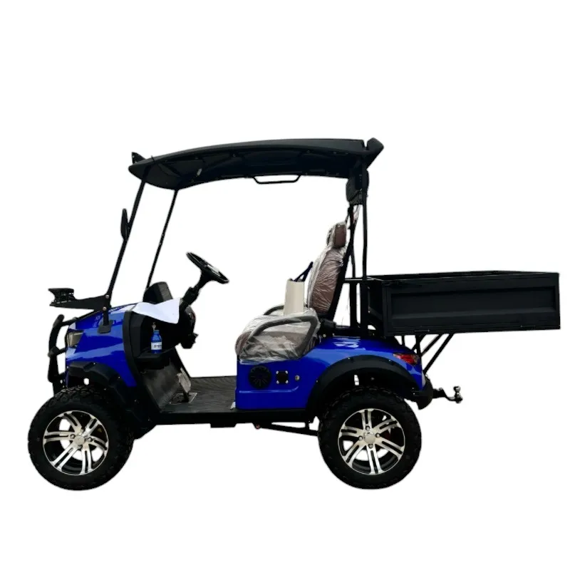 Golf Cart Standard Club Off Road Golf Cart Plus Storage Box, Optional 60V/72V Four Wheel Solar 2 Seater Golf Cart