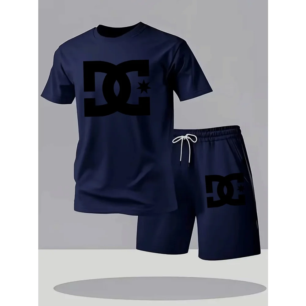 

Summer Men's Casual Clothing Set Breathable Oversize T-Shirt Shorts 2-Piece Sportswear Short Sleeve Comfortable Suit for Men