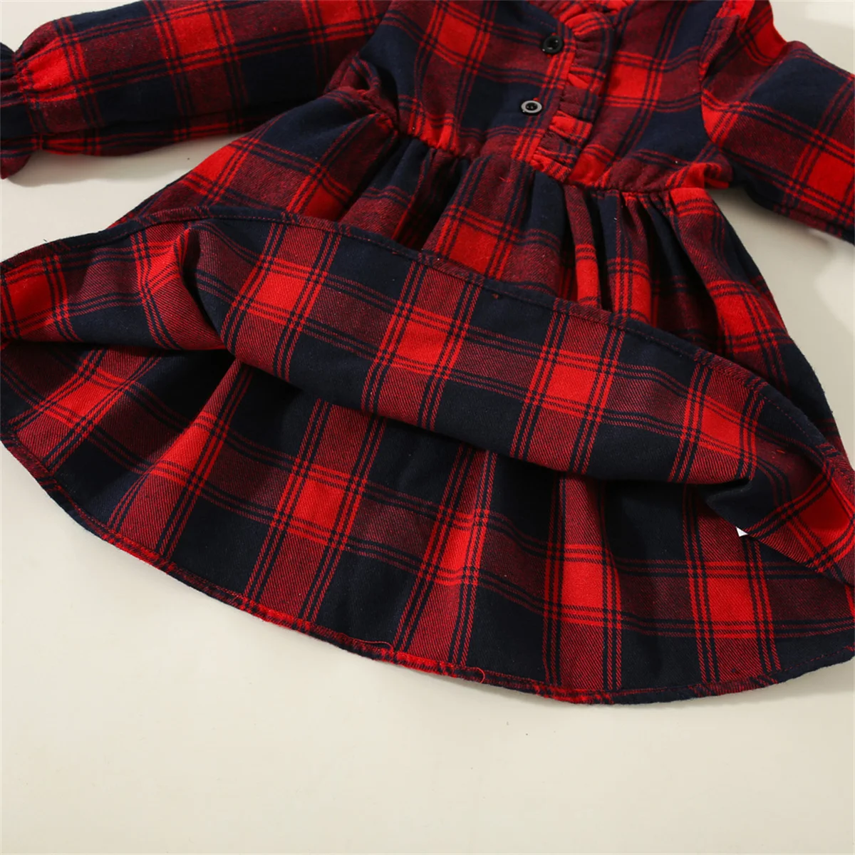 Baby Girl Dress 2024 New Kids Clothes Long Sleeve Red Festival Cotton Dress for Kids Girl