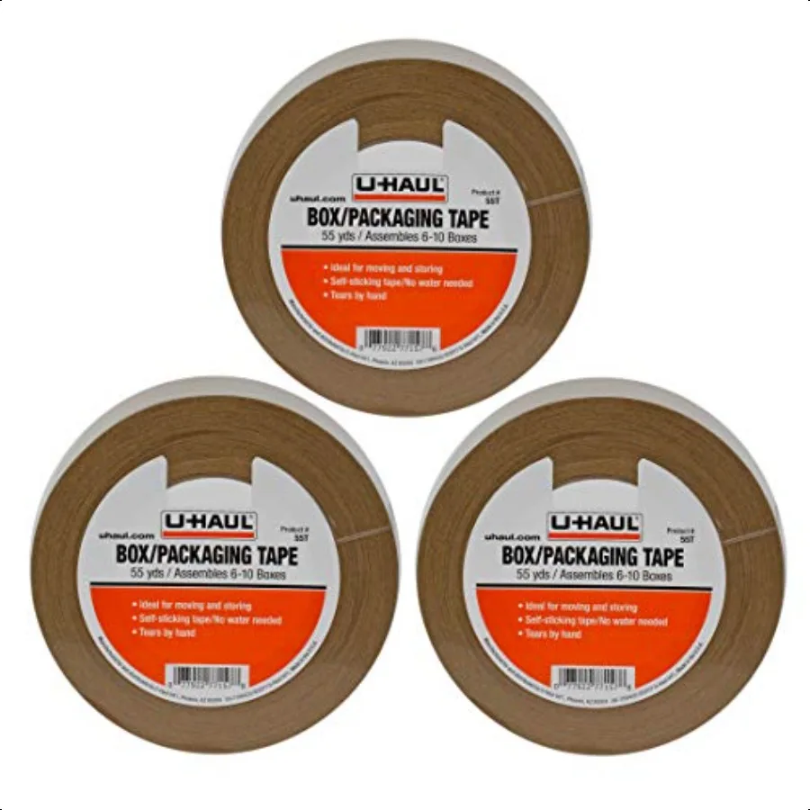 

Moving Box Paper Tape Ideal for Moving Packing Storage Boxes Pack of 3 Rolls (55 Yard Rolls 165 Yards Total) Easily Tears by Ha