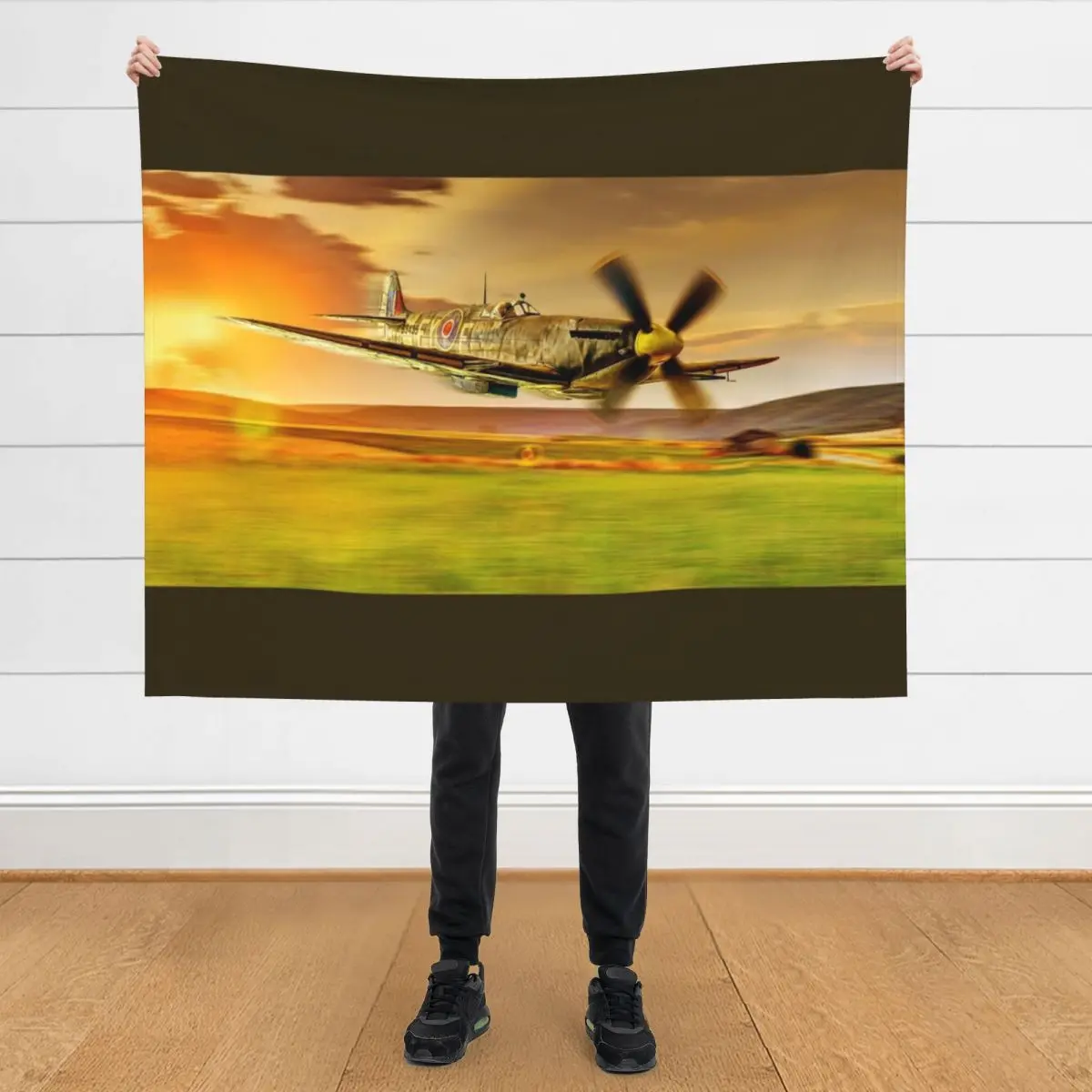 Плед Spitfire Flying Low 01, дизайнерские одеяла для ребенка, декоративные одеяла из фланелевой ткани для дивана