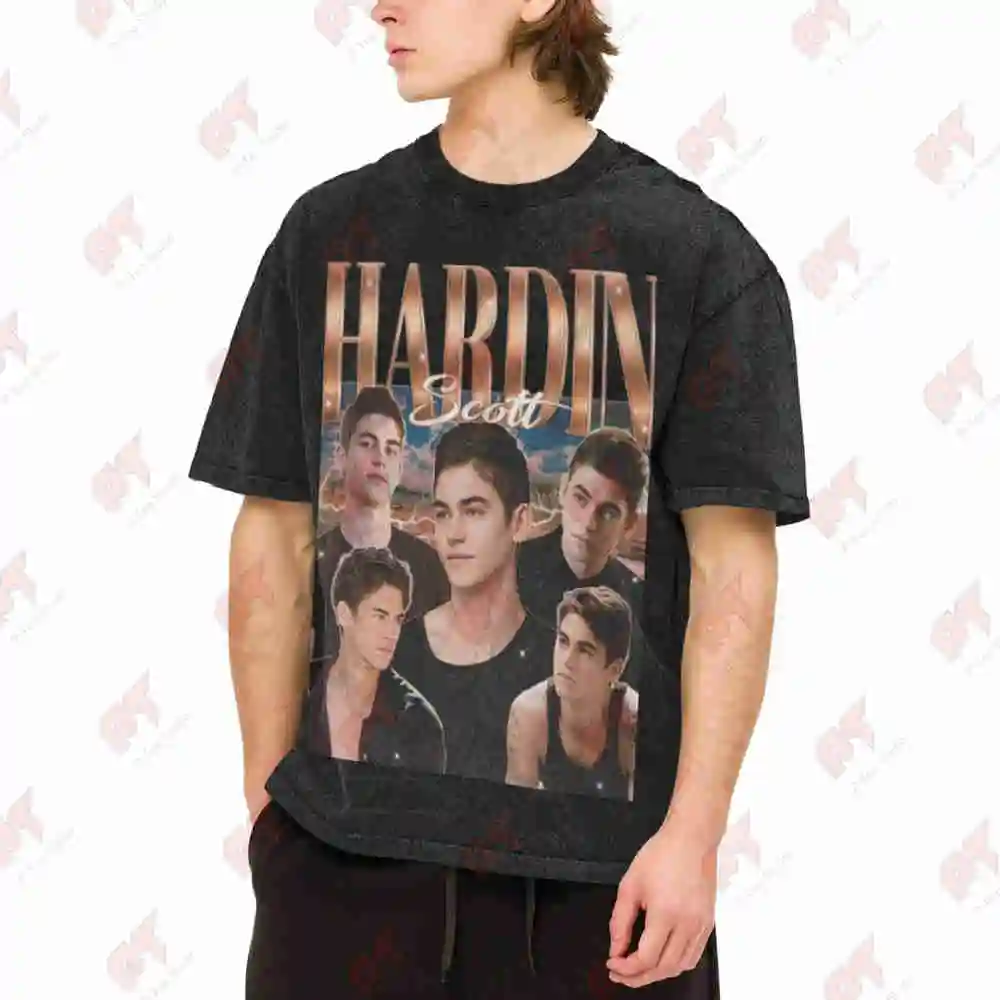 Hardin Scott Retro Fiennes Tiffin After Vintage Washed Tee Pure Cotton T-Shirt