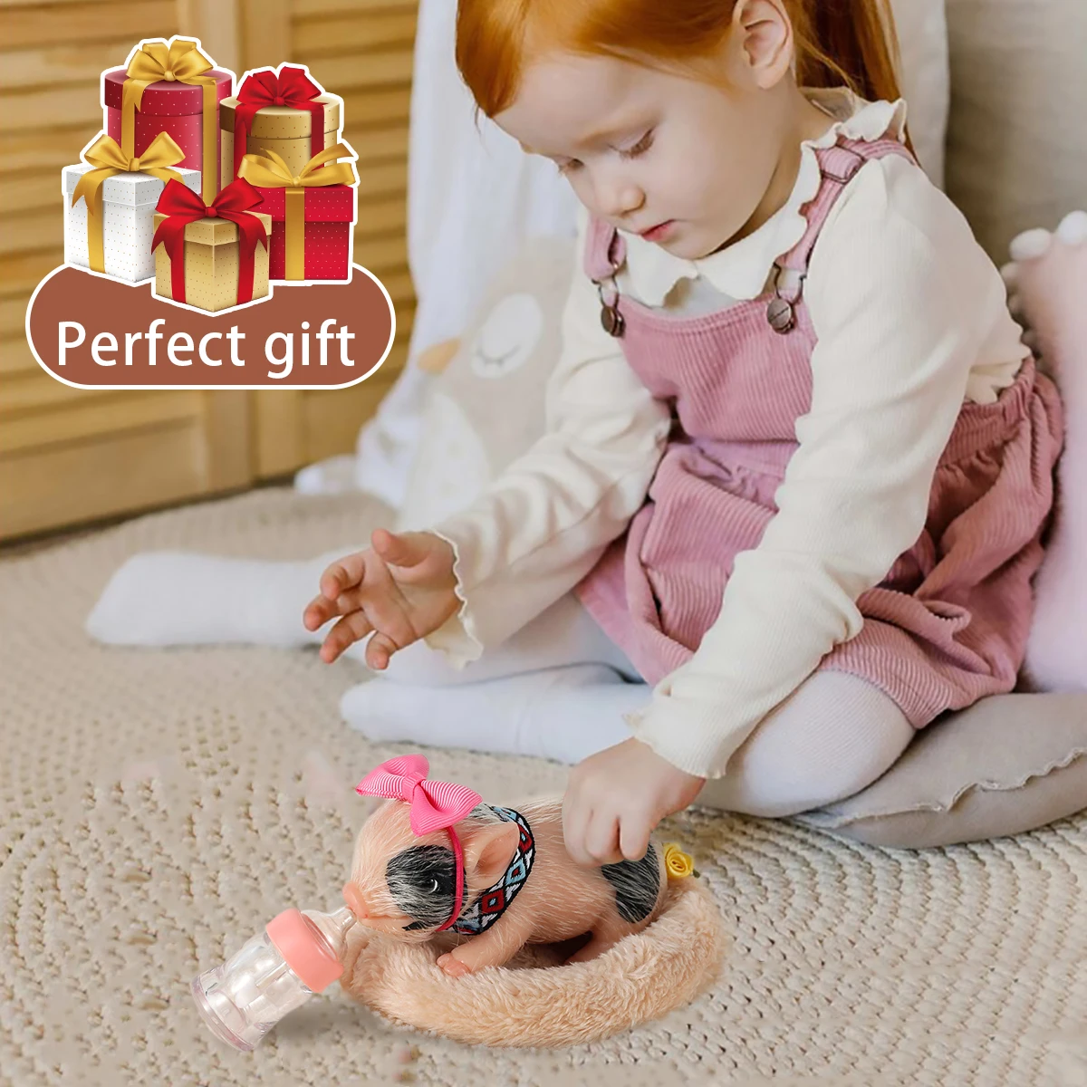 5/6 Zoll Silikon Schwein Puppe Spielzeug Mini Weiche Lebensechte Silikon Schwein Puppe Miniatur Reborn Silikon Schwein Mit Zubehör Für Kinder geschenk – Detail 10