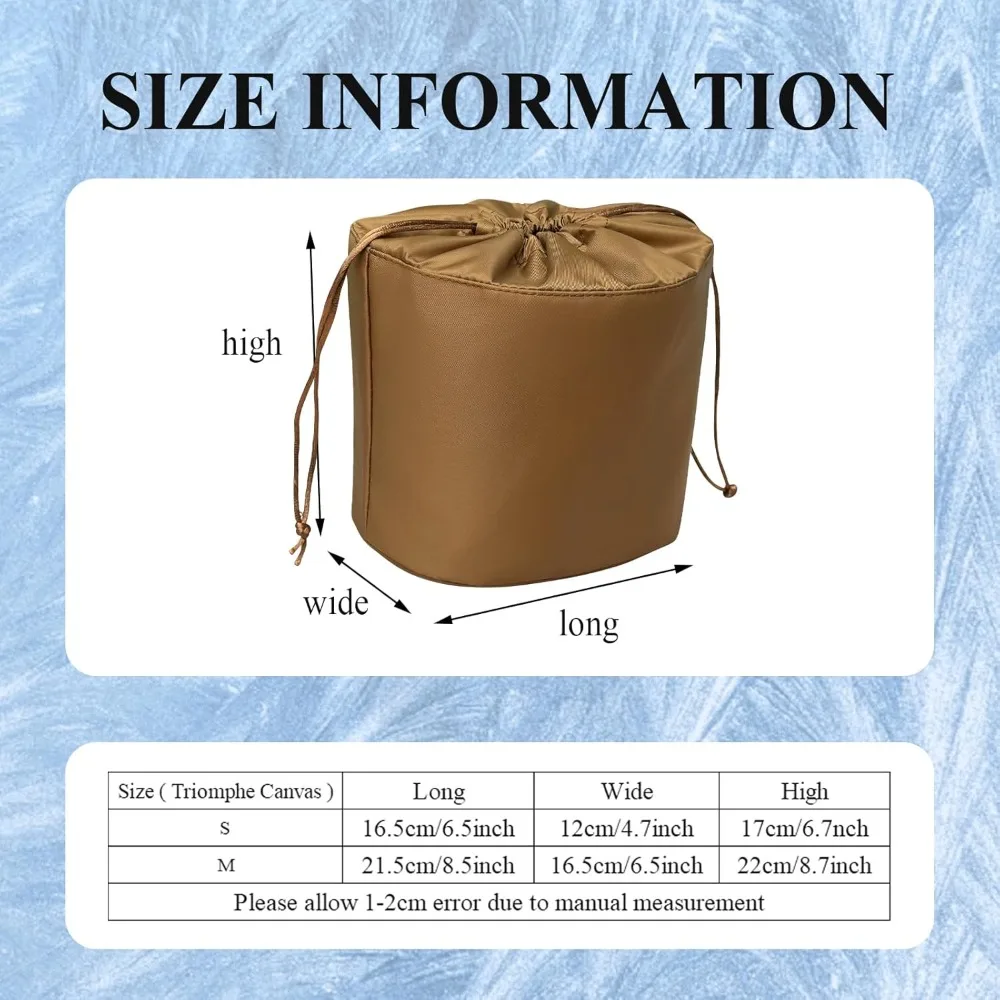 slim drawstring inner bag organizer for canvas bucket bags