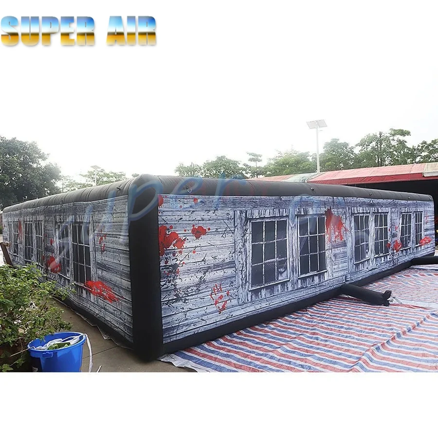 Hurtownia dmuchanych labiryntów na Halloween, idealnych na podwórko: dom duchów 10x10x2mH, dmuchany labirynt.