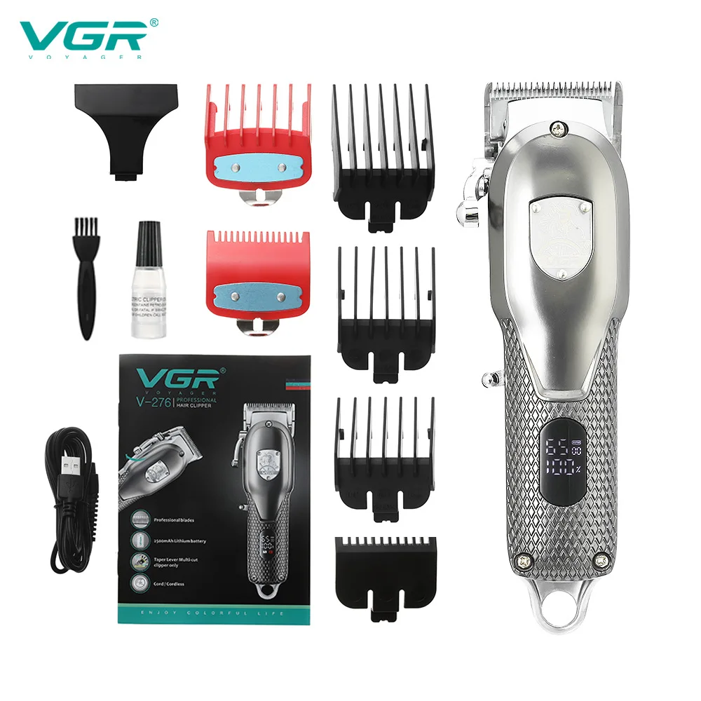 

VGR Barber Metal Professional Hair Clipper for Men Cord/Cordless Electric Hair Trimmer Rechargeable Lithium Ion Haircut Machine