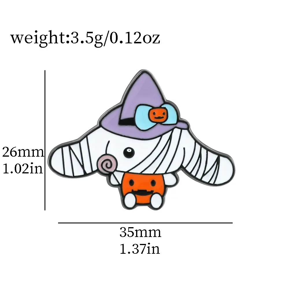 5Pcs/Set Sanrio Halloween Cinnamoroll Cute Cat Lapel Pins Backpacks Brooches Women Enamel Pin Gift Fashion Jewelry Accessories