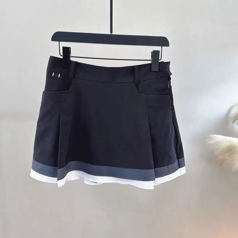 

Luxury Pleated Golf Skort Women Breathable Athletic A-Line Mini Skirt Fashion High-Street Tennis Running Sports Skirts Culottes