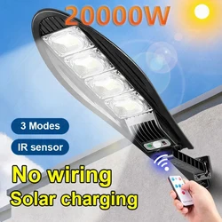 Powerful Newest 20000W LED Solar Lights 3 Modes Outdoor Garden Street Light with Motion Sensor Waterproof Wall Lamp for Garage