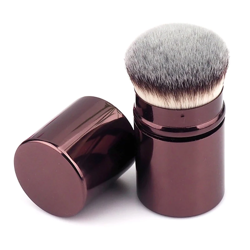Portable Powder Brush with Cap- 65mm Nylon Makeup Brush for Foundation/Concealer/Highlighter Multifunctional Face Brush