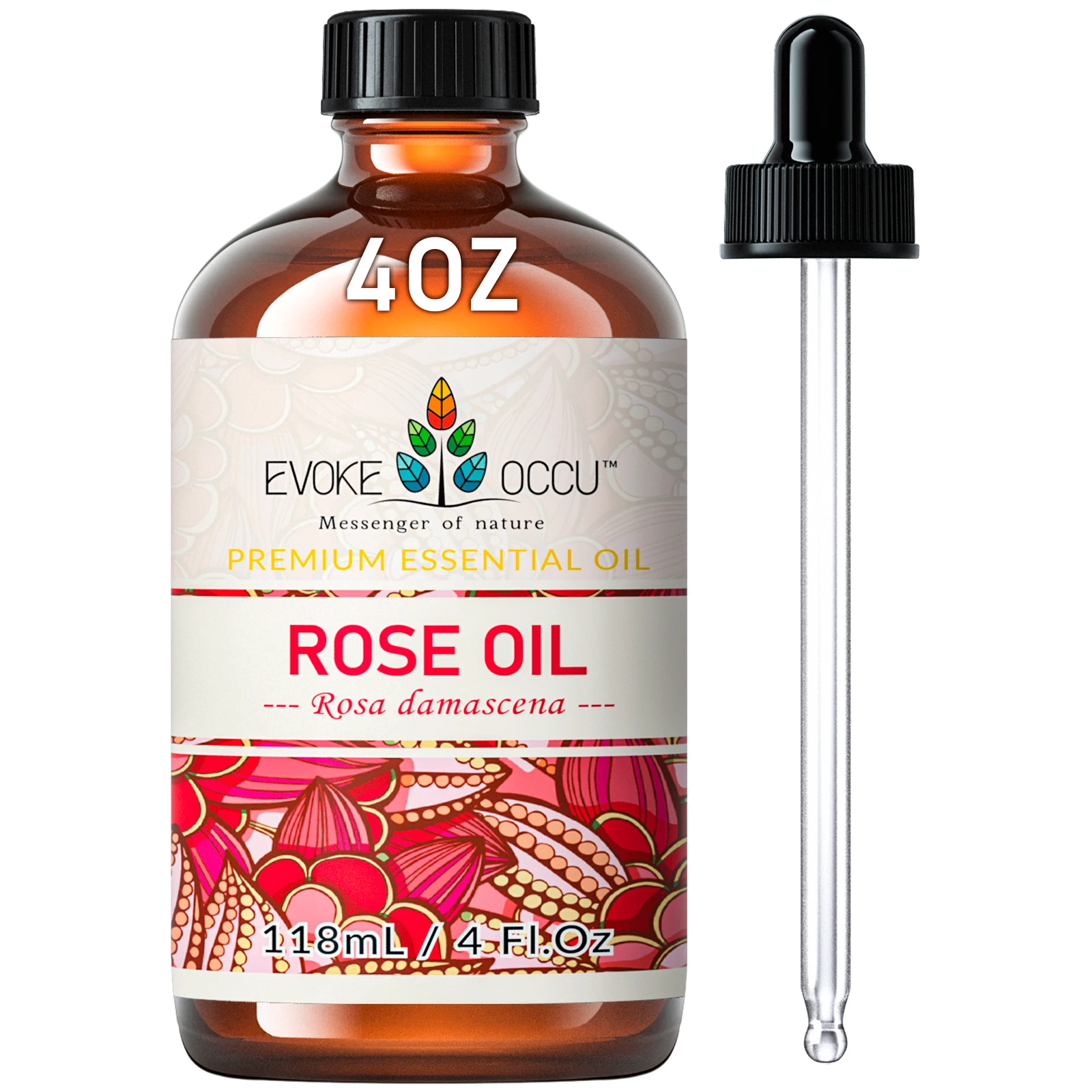 EVOKE OCCU 118ML/4 Fl.Oz. Essential Oils, Premium Rose Plant Oil for Diffuser, Purifier, Skin, Fragrance DIY, Candle Soap Making