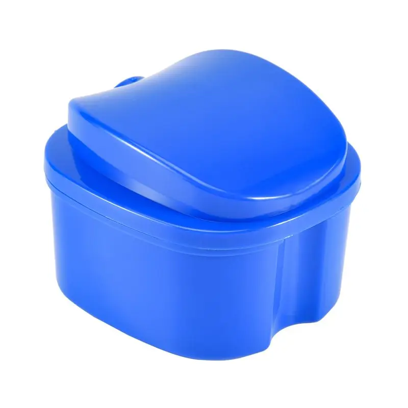 MLGB-Denture Case, Denture Cup With Strainer, Denture Bath Box False Teeth Storage Box With Basket Net Container Holder For Trav