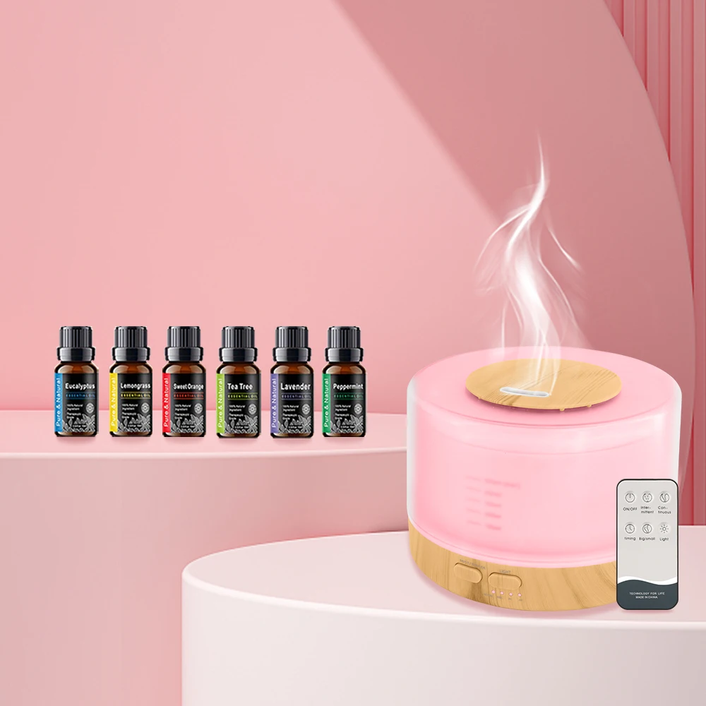 موزع زيت للمنزل الحديث 5 في 1 مع 7 أضواء قابلة للتعديل و6 روائح ممتازة بتصميم سعة كبيرة 16.9 أونصة