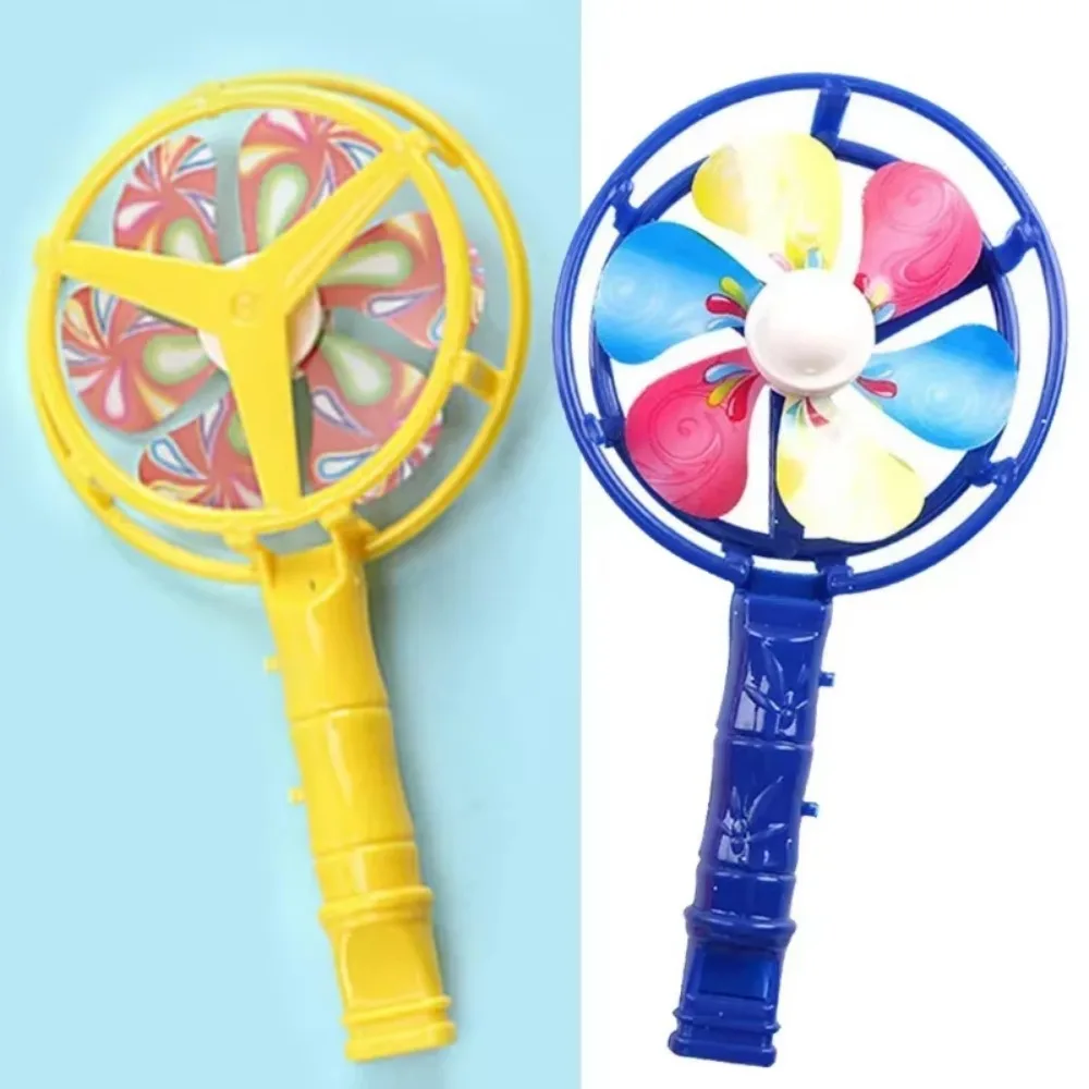 Moulin à vent créatif arc-en-ciel, 10 pièces, poignée sifflante, molette, Spinner à vent, jouets éducatifs rétro couleur bonbon pour enfants