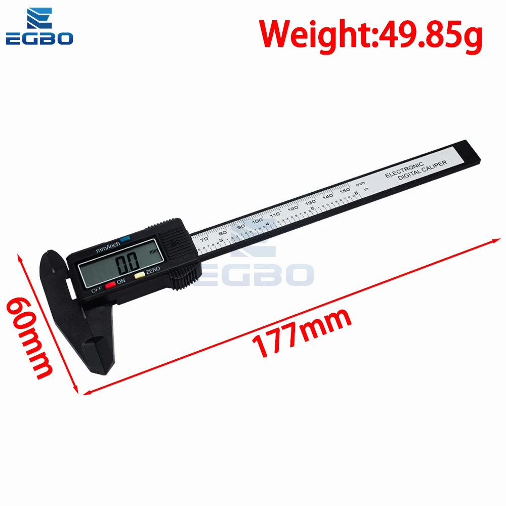 Egbo มาใหม่ล่าสุด150มม. 6นิ้วอิเล็กทรอนิกส์ดิจิตอล LCD เครื่องมือวัดไมโครมิเตอร์เวอร์เนียคาลิปเปอร์คาร์บอนไฟเบอร์