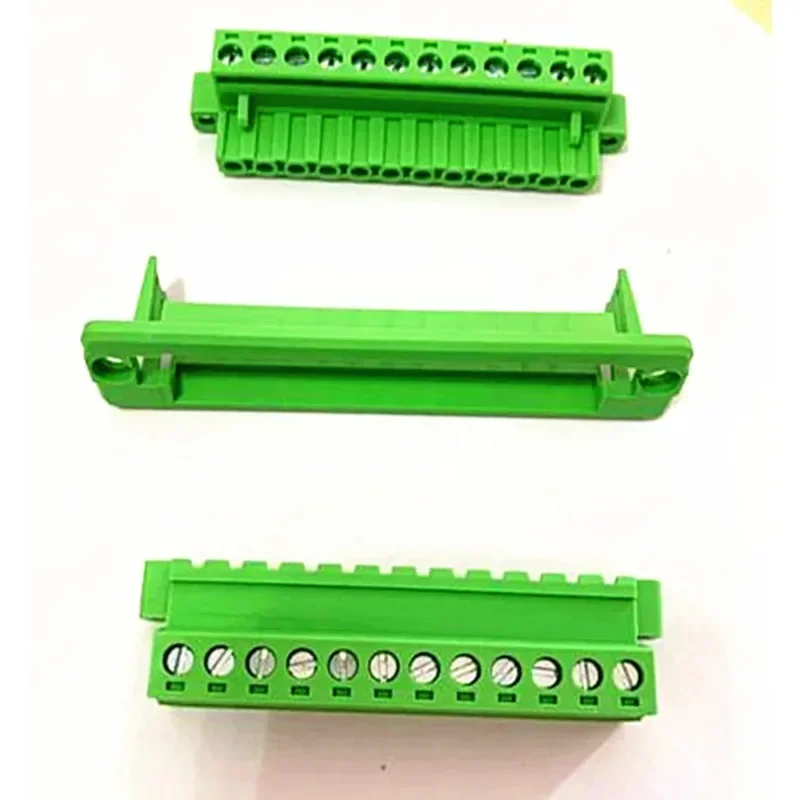 

25sets pitch 5.08mm-2/3/4/5/6/7/8/10P-24pin green through the wall pluggable male and female plug-in copper terminal connector