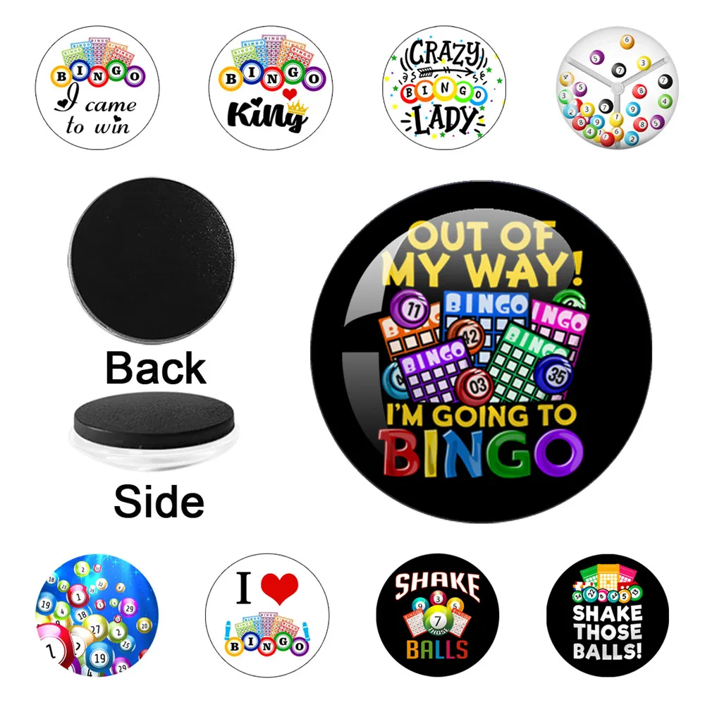 Bingo Shake Those Balls Bingo Queen Game Bingo Fridge Magnet Glass Dome Magnetic Refrigerator Stickers Note Holder Home Decor