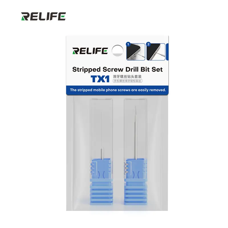 

RELIFE TX1 Sliding Thread Screw Drill Bit Set Strong Locking Force No Thread Slippage Quick Removal Phone Repair Tool