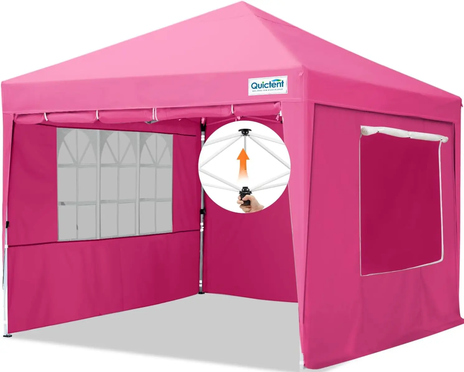 

Easy Pop up Canopy Tent 10'x10' with 4 Detachable Window Sidewalls, One Person Setup, Waterproof Outdoor Portable Vendor Even