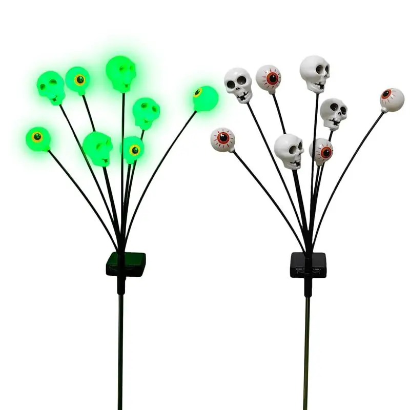 

Halloween Outdoor Swaying Lights 2X Eyeball Skull Swaying Garden Lights For Halloween Swaying In The Wind Lighting Decor Pathway