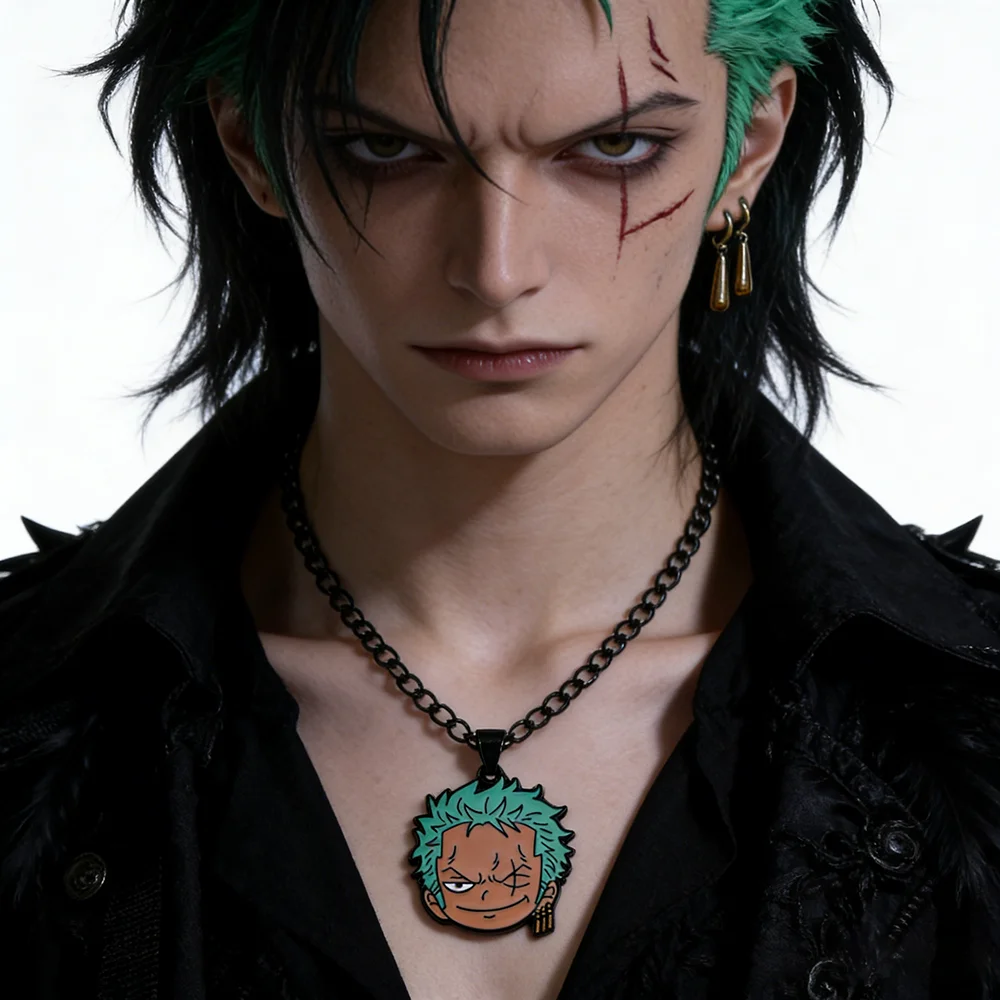 

Ожерелье-подвеска с персонажами аниме One Piece: Монки Д. Луффи и Ророноа Зоро, уникальный аксессуар для косплея, подарок для вечеринки