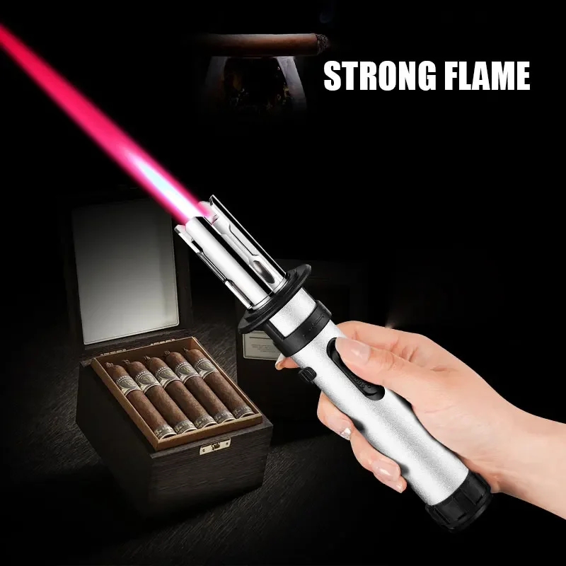 Personalized Lightsaber Design With Dual Safety Switch, Flame Size Can Be AdjustedFreelyWindproof Red Flame Direct Spray Lighter