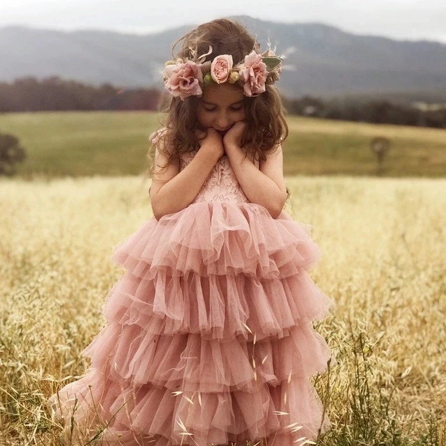 2026 Summer New Girls TUTU Dress Girls Princess Dress Girls Mesh Patchwork Cake Dress Children Clothing