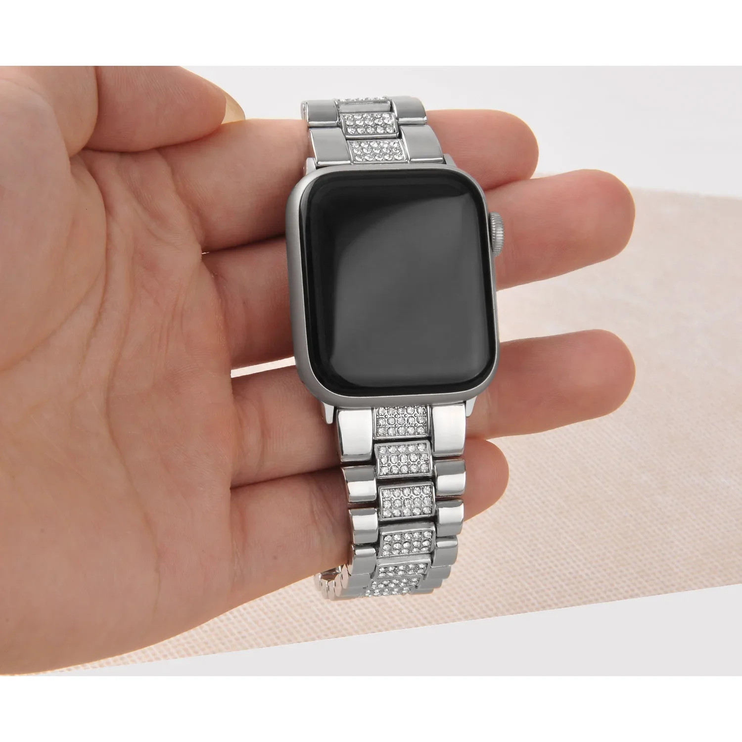Metal diamond strap for Apple watch Ultra 10 9 8 7 46mm 45mm 41mm 6 5 4 SE 44mm 40mm Stainless steel Bracelet iWatch 3 42mm 38mm