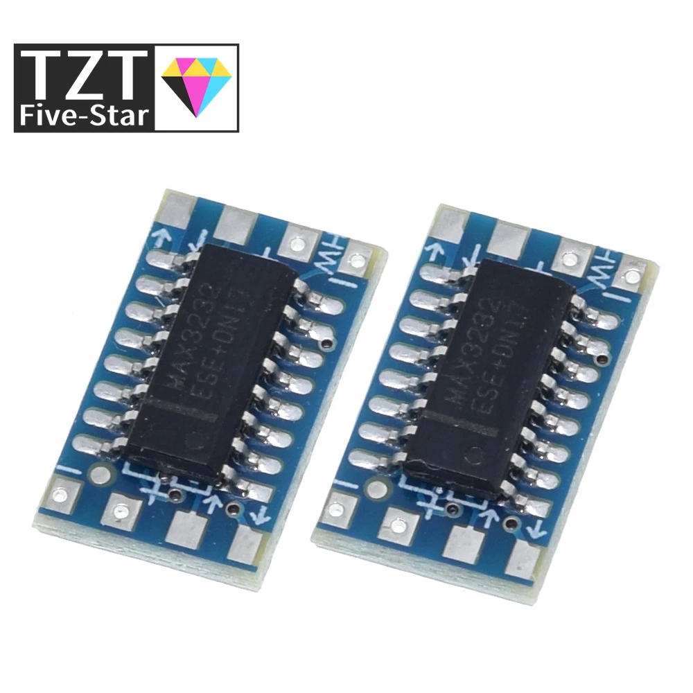 TZT (1/10)pcs/lot mini RS232 MAX3232 Levels to TTL level converter board serial converter board Dropshipping